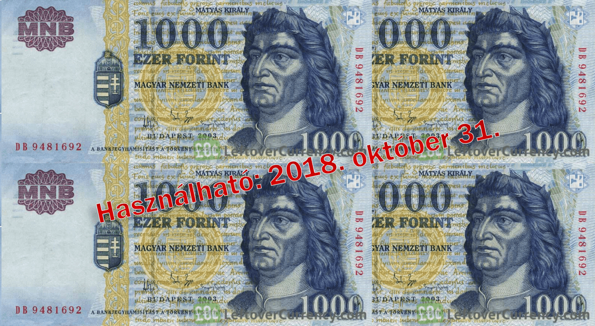 Október végéig fizethetünk a régi 1000 forintos bankjegyekkel