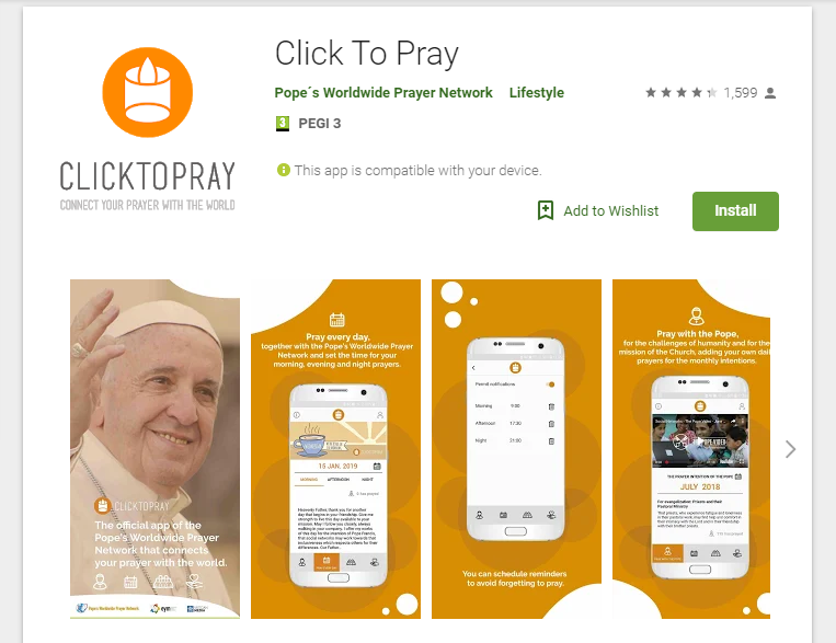 Okostelefonos ima-alkalmazást indított el Ferenc pápa