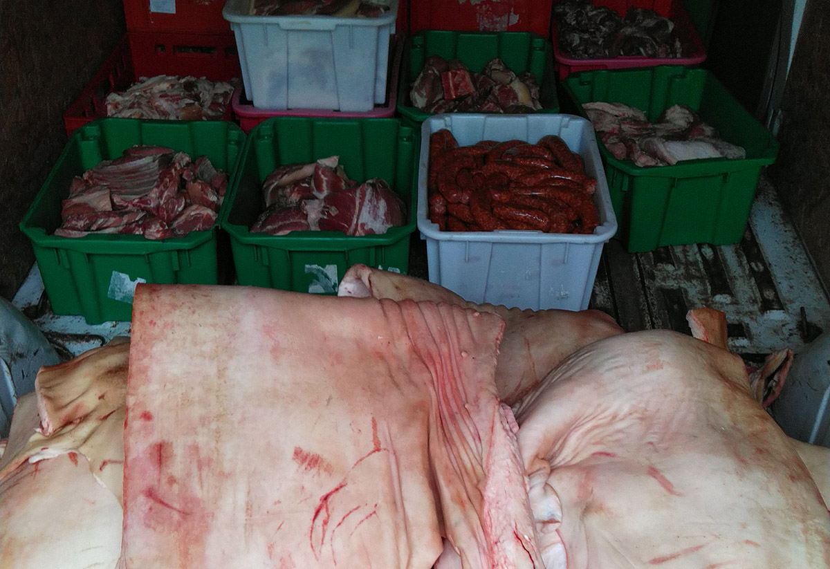 Ismét több száz kilogramm igazolatlan eredetű húst semmisítettek meg Békés megyében