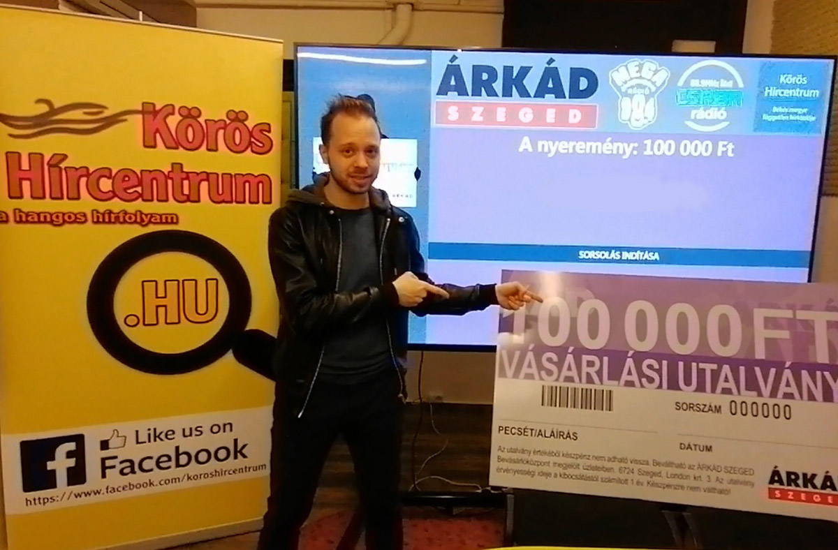 Kisorsoltuk az Árkád Szeged és a Körös Hírcentrum közös játékának nyertesét!