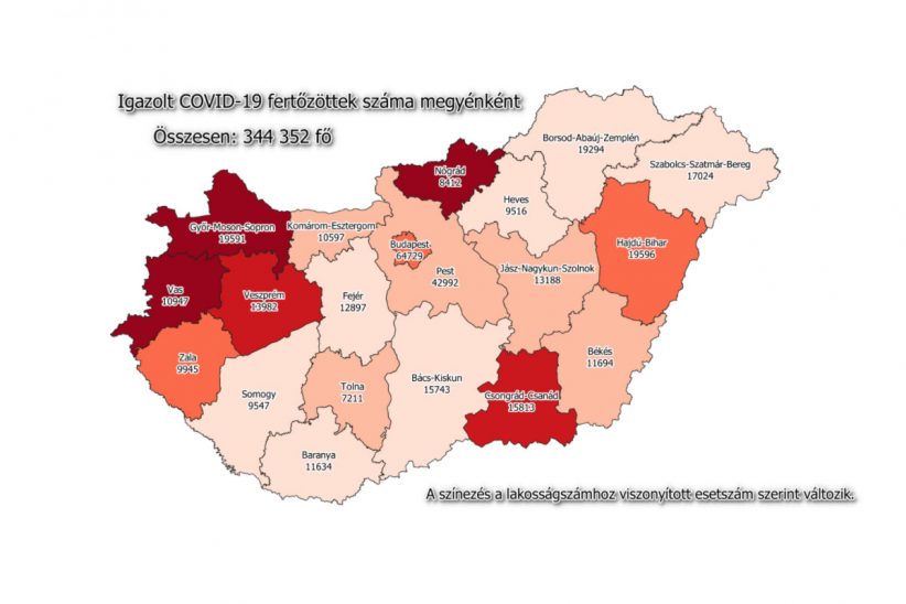 Békés megyei fertőzöttek száma