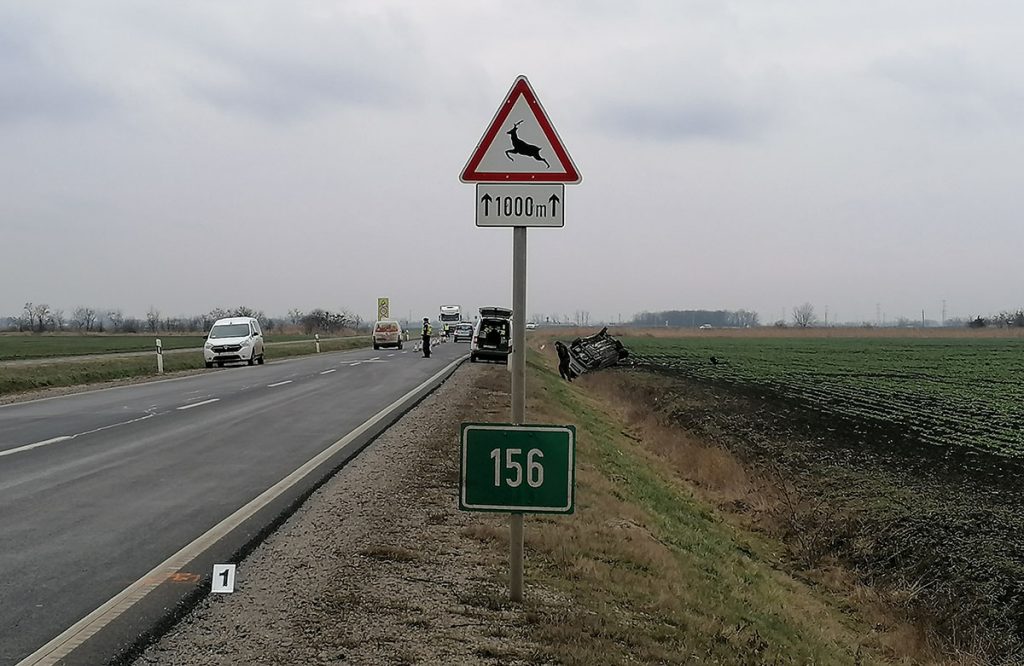 baleset Csorvás közelében