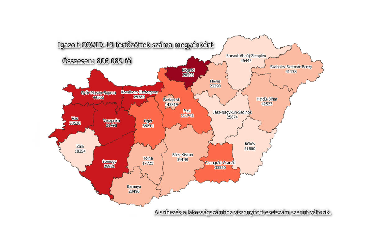 Öt újabb fertőzöttet regisztráltak Békés megyében