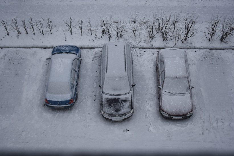 tél, hó, havazás, közlekedés, parkoló, időjárás, hideg idő