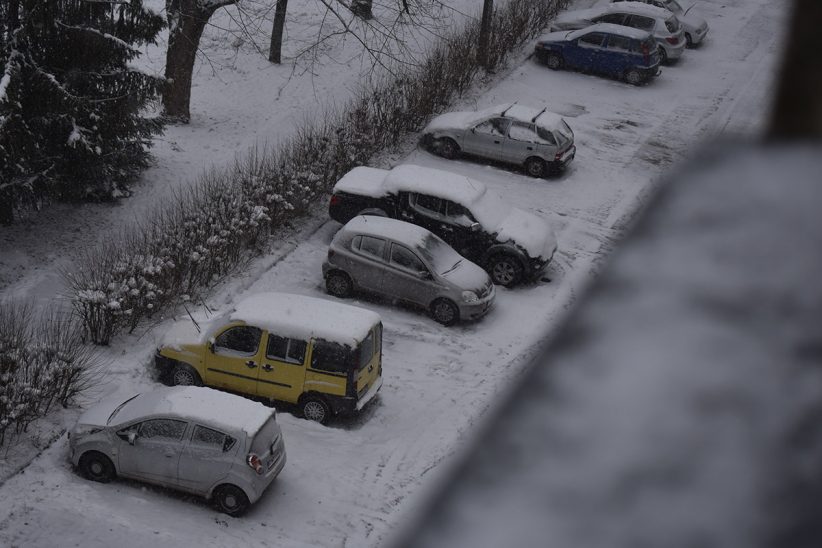 tél, hó, havazás, közlekedés, parkoló, időjárás, hideg idő