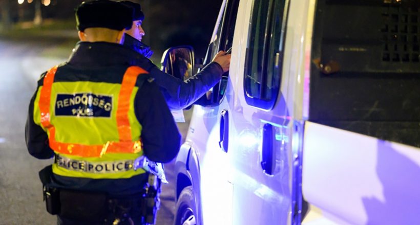 kék, rendőr ellenőrzés, roadpol, rendőrségi ellenőrzés