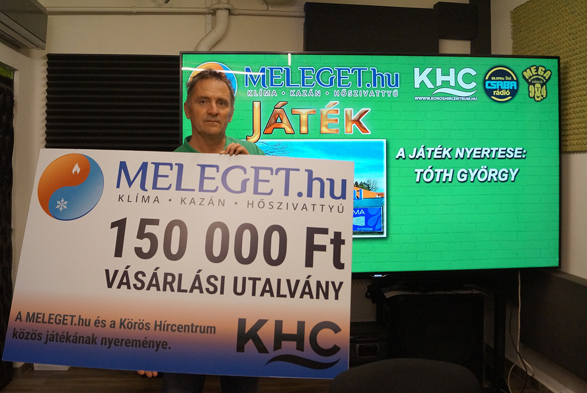 György átvette a 150.000 forint értékű MELEGET.hu vásárlási utalványt!
