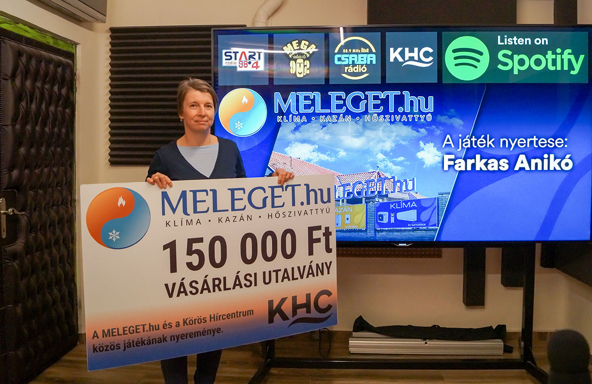 Anikó átvette a 150.000 forint értékű MELEGET.hu vásárlási utalványt!