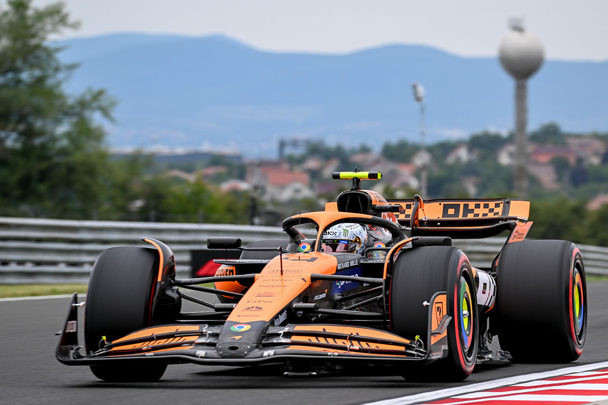 Norris vezérletével McLaren első sor a Hungaroringen