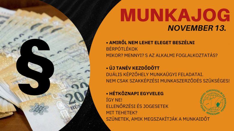 Munkajog előadás, iparkamara