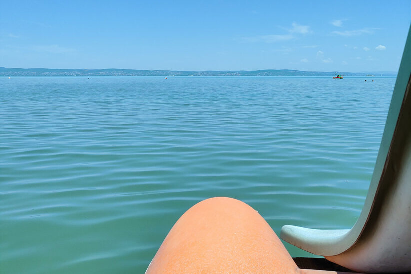 vízibicikli, úszás, strand, Balaton
