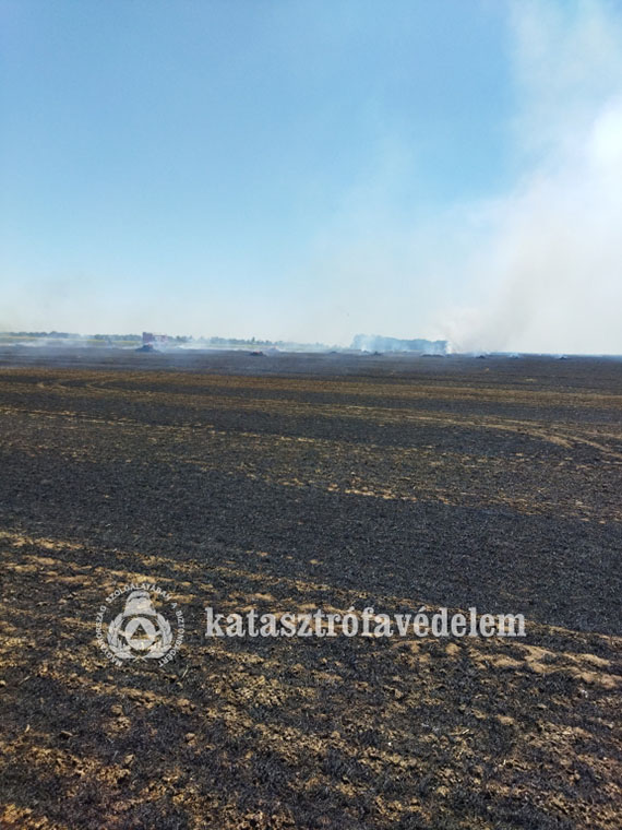 Lángoló tarlók Szeghalomnál és Gádorosnál