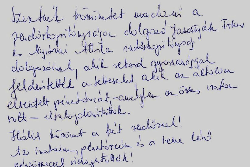rendőrök találták meg az elveszett pénztárcát