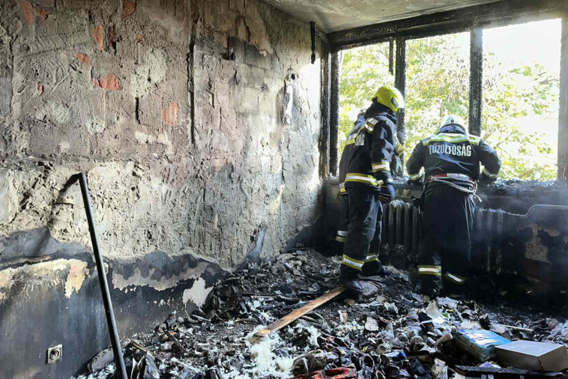 Tűz ütött ki egy békéscsabai társasházi lakásban