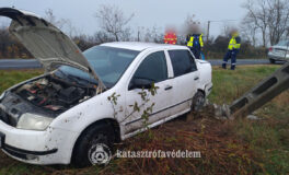 Villanyoszlopnak ütközött Békéscsaba