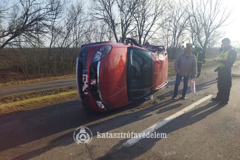 baleset Füzesgyarmat közelében