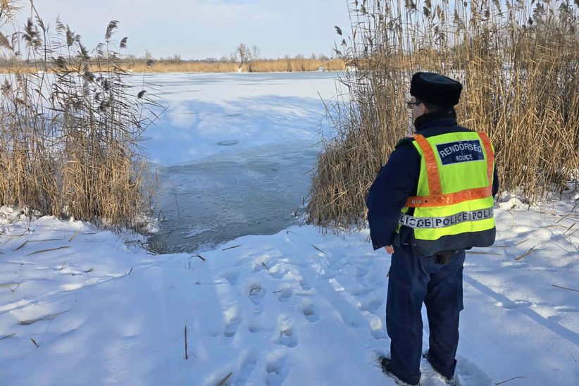 tilos és veszélyes a jégre menni