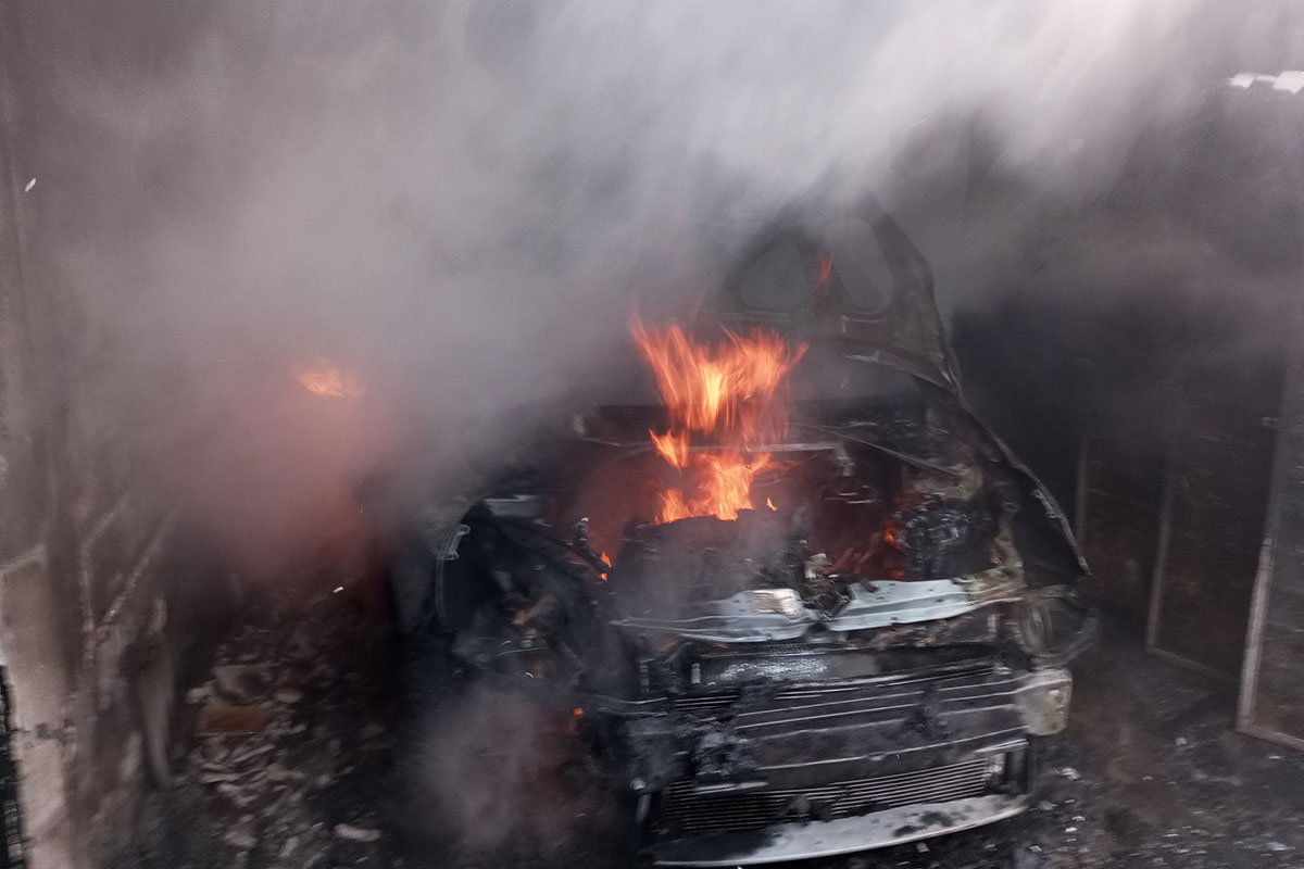 kigyulladt melléképület Gyulán