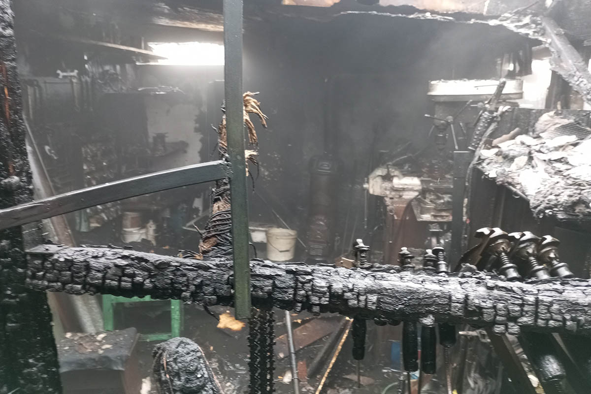 kigyulladt melléképület Gyulán