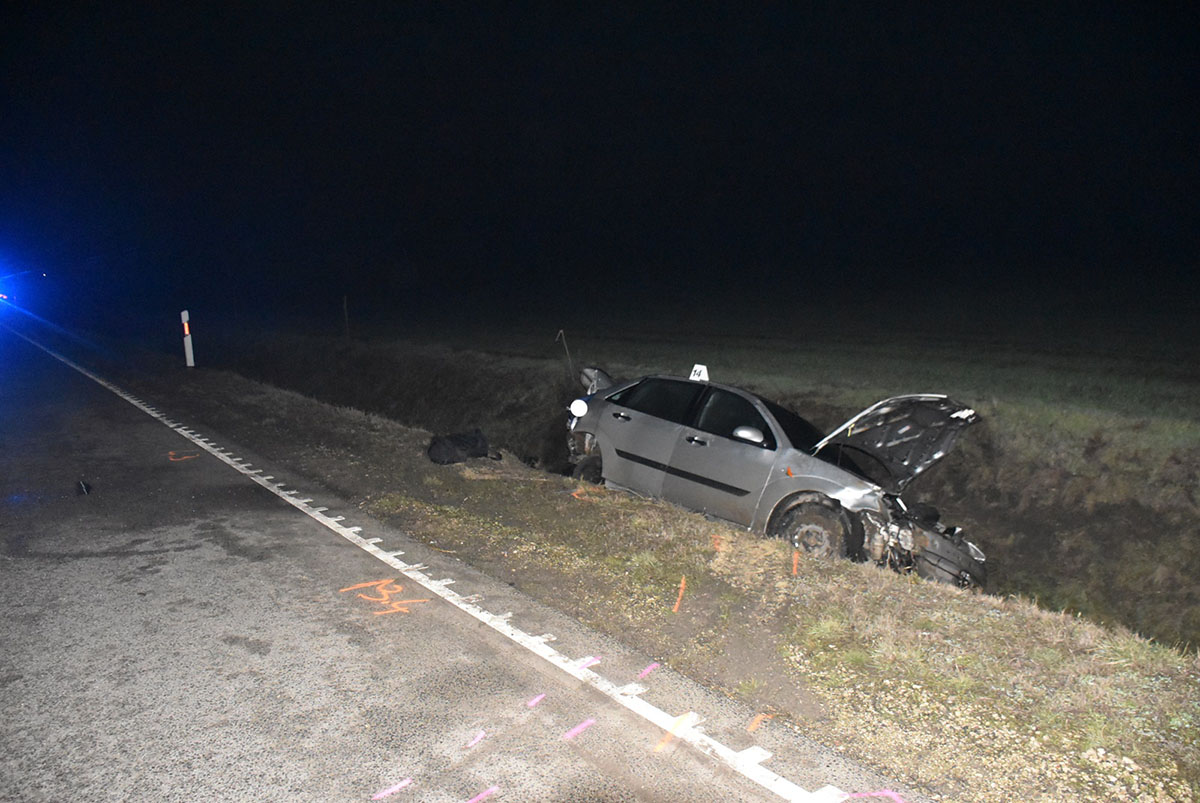 Árokba hajtott Békéscsaba külterületén