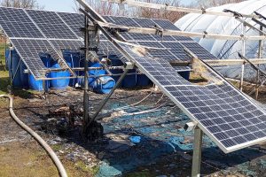 kigyulladt napelem Gyulán