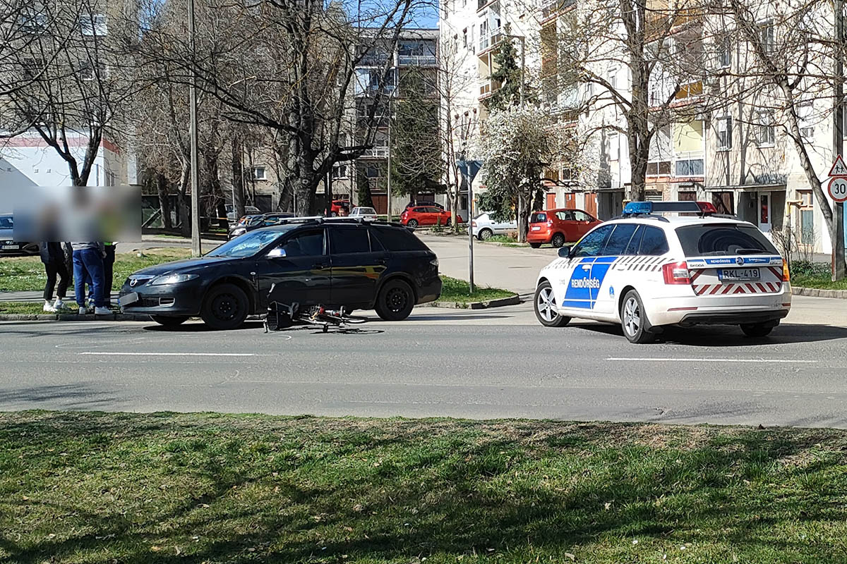 Egy autós elütött egy kerékpárost Békéscsabán