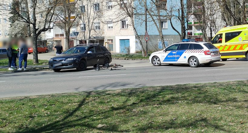 Egy autós elütött egy kerékpárost Békéscsabán