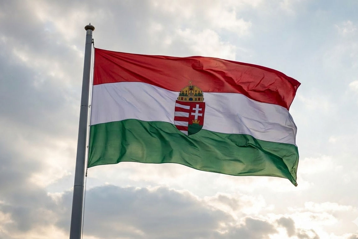 Felvonták a nemzeti lobogót az Országház előtt