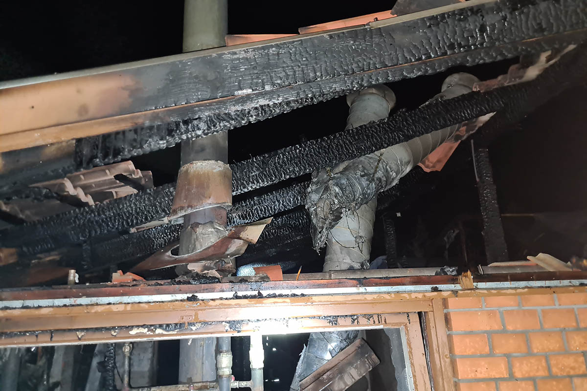 kigyulladt kazánház Mezőkovácsházán