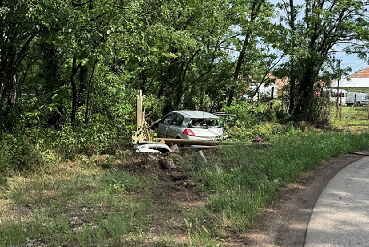 Fának és villanyoszlopnak csapódott egy autó Nagykamaráson