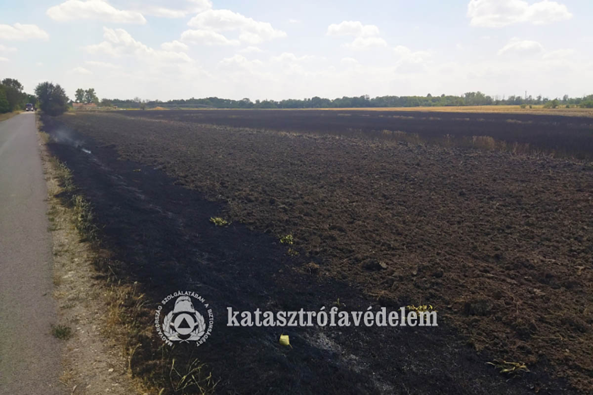 Száraz fű és aljnövényzet égett Bélmegyeren