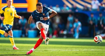Kylian Mbappe of France shoots the ball during the FIFA World Cup 2026, Round of 32 football match between France and Sweden on 30 June 2026 at MetLife Stadium in East Rutherford, New York, New Jersey, United States - Photo Alexandre Martins / DPPI