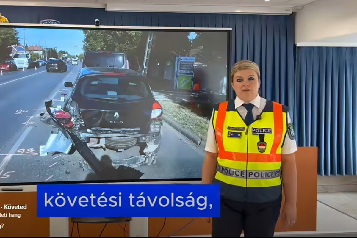 Három baleset, tizenegy összetört autó Békéscsabán – a rendőrség figyelmeztet a követési távolság fontosságára